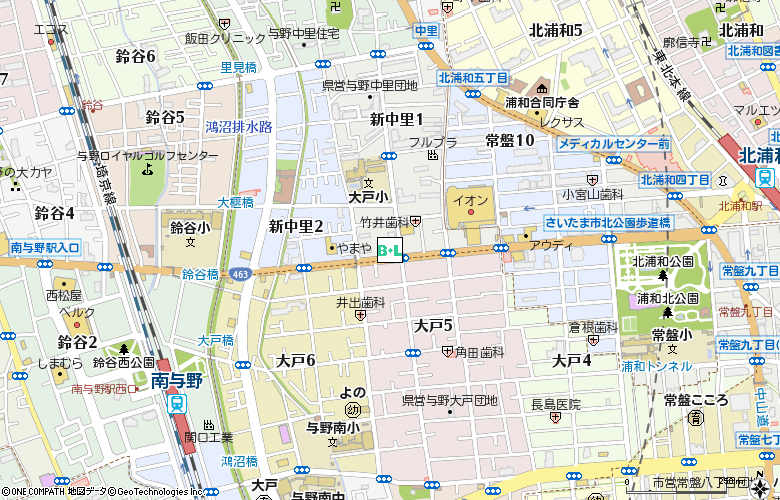 眼鏡市場　埼大通り(80148)付近の地図